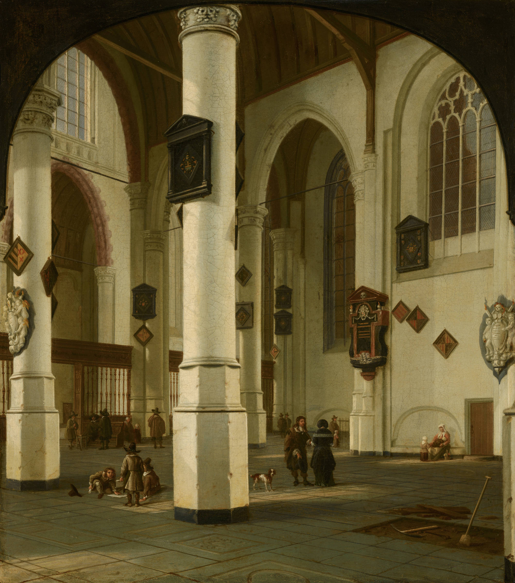 Hendrick van Vliet  Gezicht in de Oude Kerk te Delft Interior of the Oude Kerk in Delft