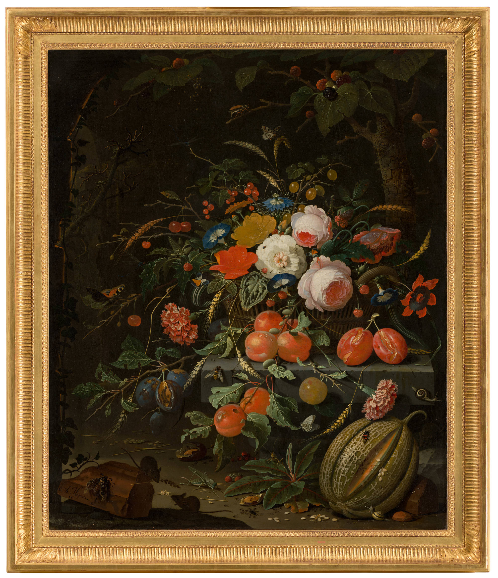 Abraham Mignon Bloemen en vruchten Flowers and Fruit