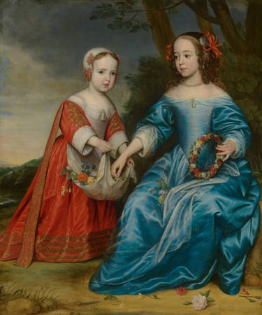 Gerrit van Honthorst Dubbelportret van prins Willem III (1650-1702) en zijn tante Maria, prinses van Oranje (1642- 1688), als kinderen