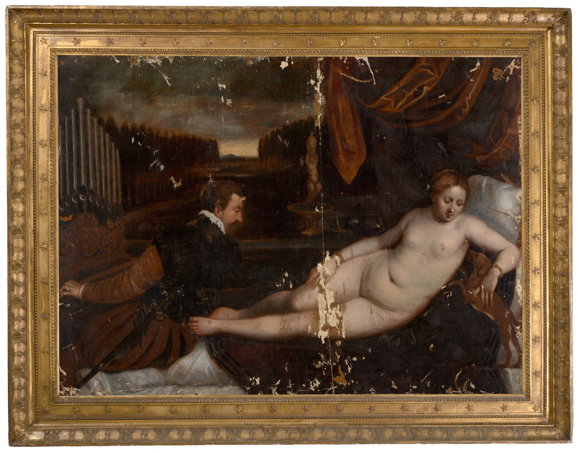 Titian (after) Venus met orgelspeler en hond Venus with an Organist and a Dog