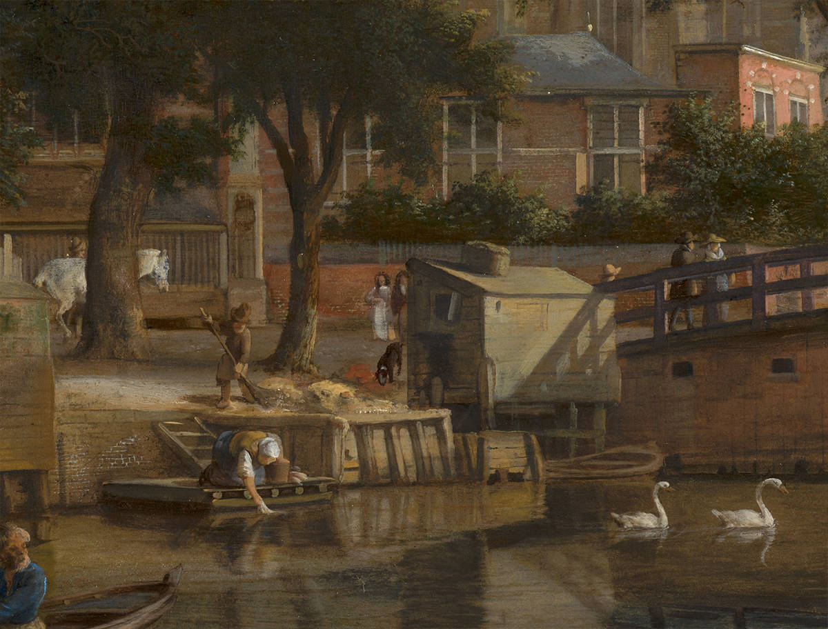 Van Der Heyden Gezicht Op De Oudezijds Voorburgwal Detail Second Canvas