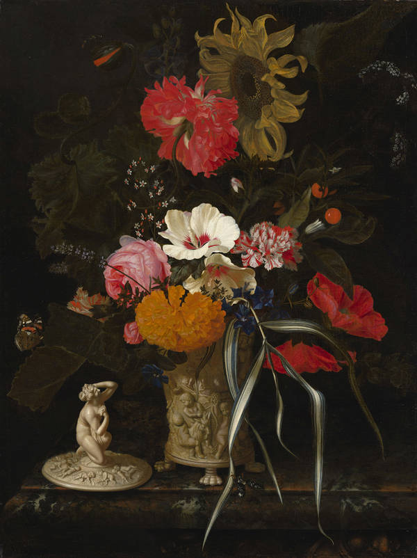 Maria Van Oosterwijck, Bloemen In Een Versierde Bokaal, C.1670 1675.