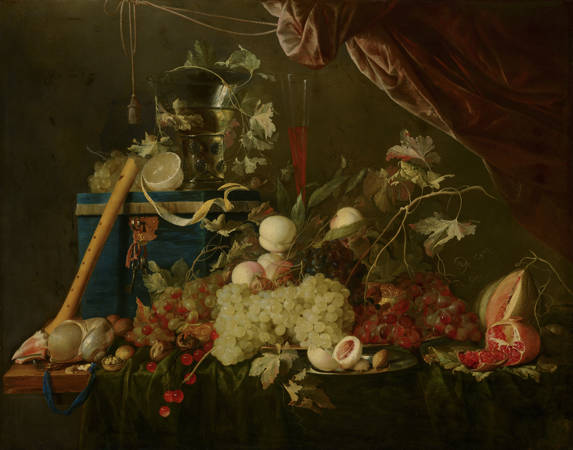 Jan Davidsz de Heem Pronkstilleven met fruit en een juwelenkist Sumptuous Fruit Still Life with Jewellery Box