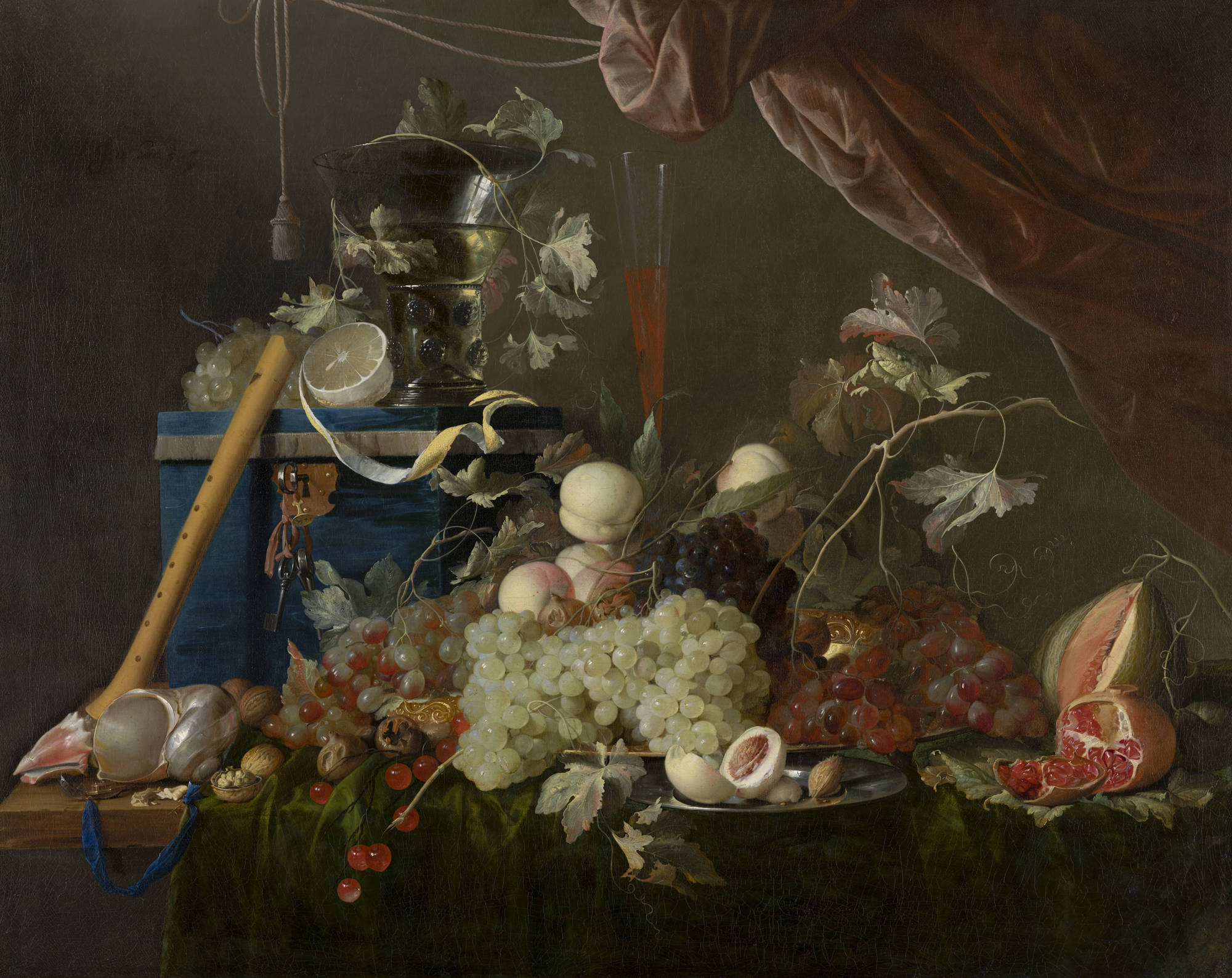 Jan Davidsz de Heem  Pronkstilleven met fruit en een juwelenkist Sumptuous Fruit Still Life with Jewellery Box