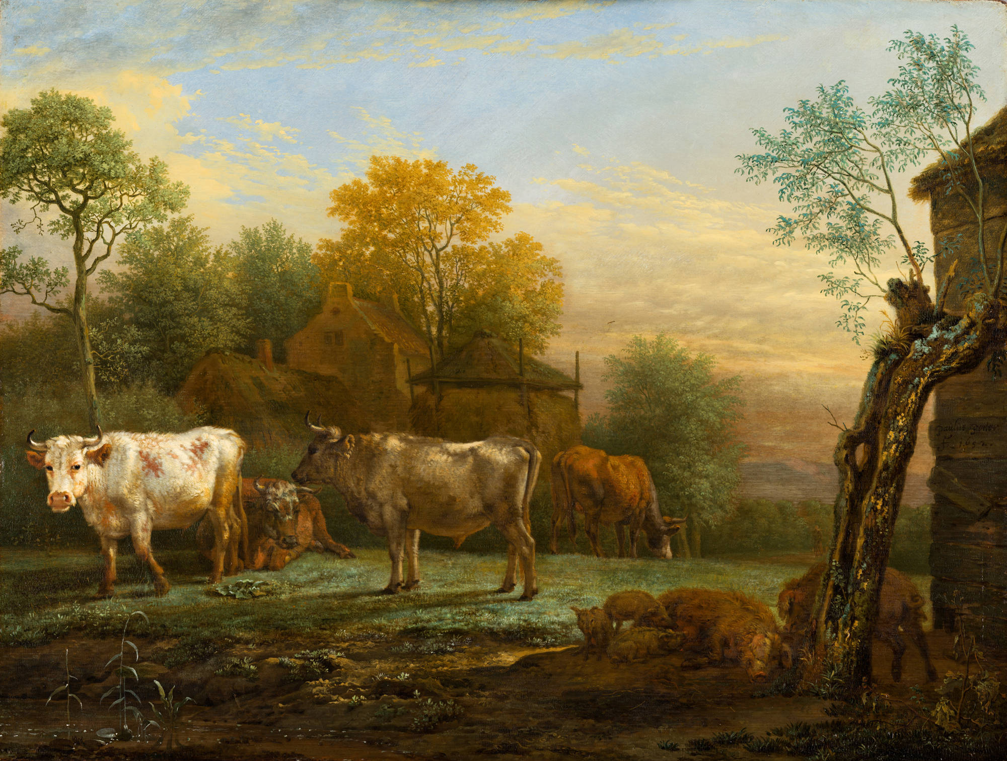 Paulus Potter Vee in de weide Cattle in a Meadow