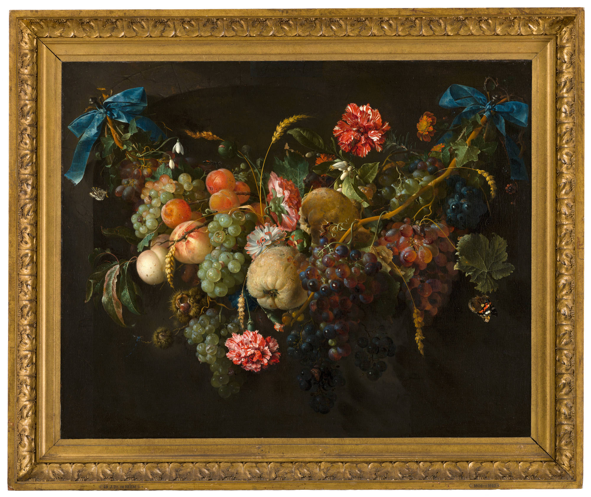 Jan Davidsz de Heem Guirlande van vruchten met enkele bloemen Garland of Fruit and Flowers