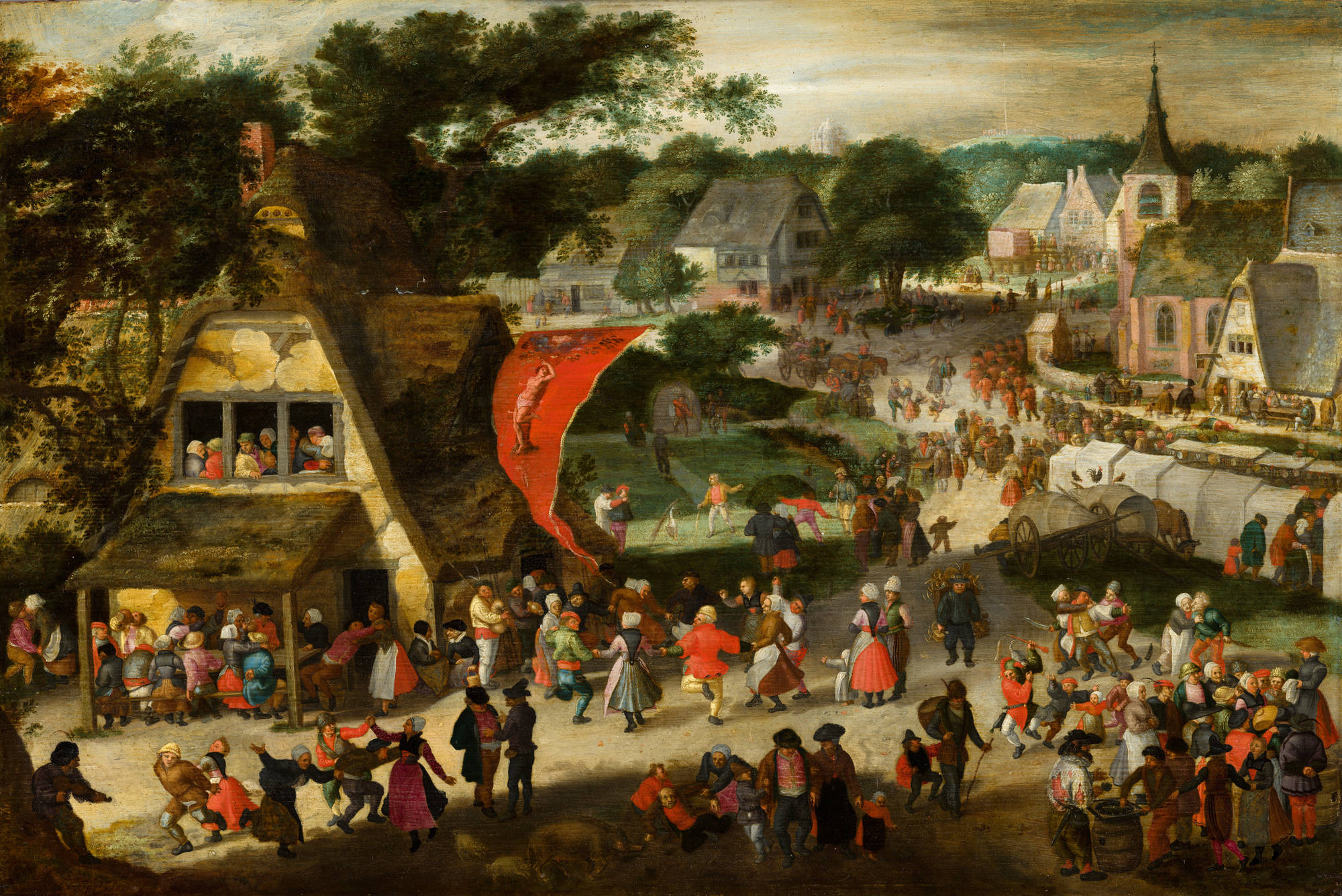 Jacob Savery de Oude (en/of atelier) Sint Sebastiaanskermis Fair on St Sebastian's Day
