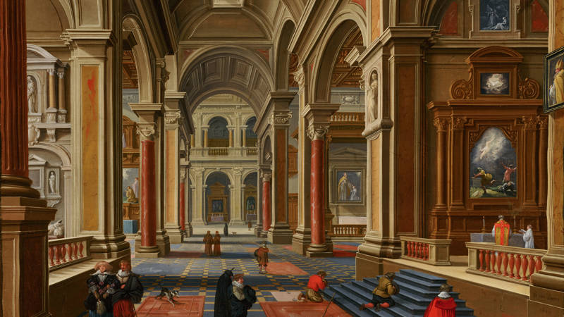 Bartholomeus van Bassen Interieur van een katholieke kerk