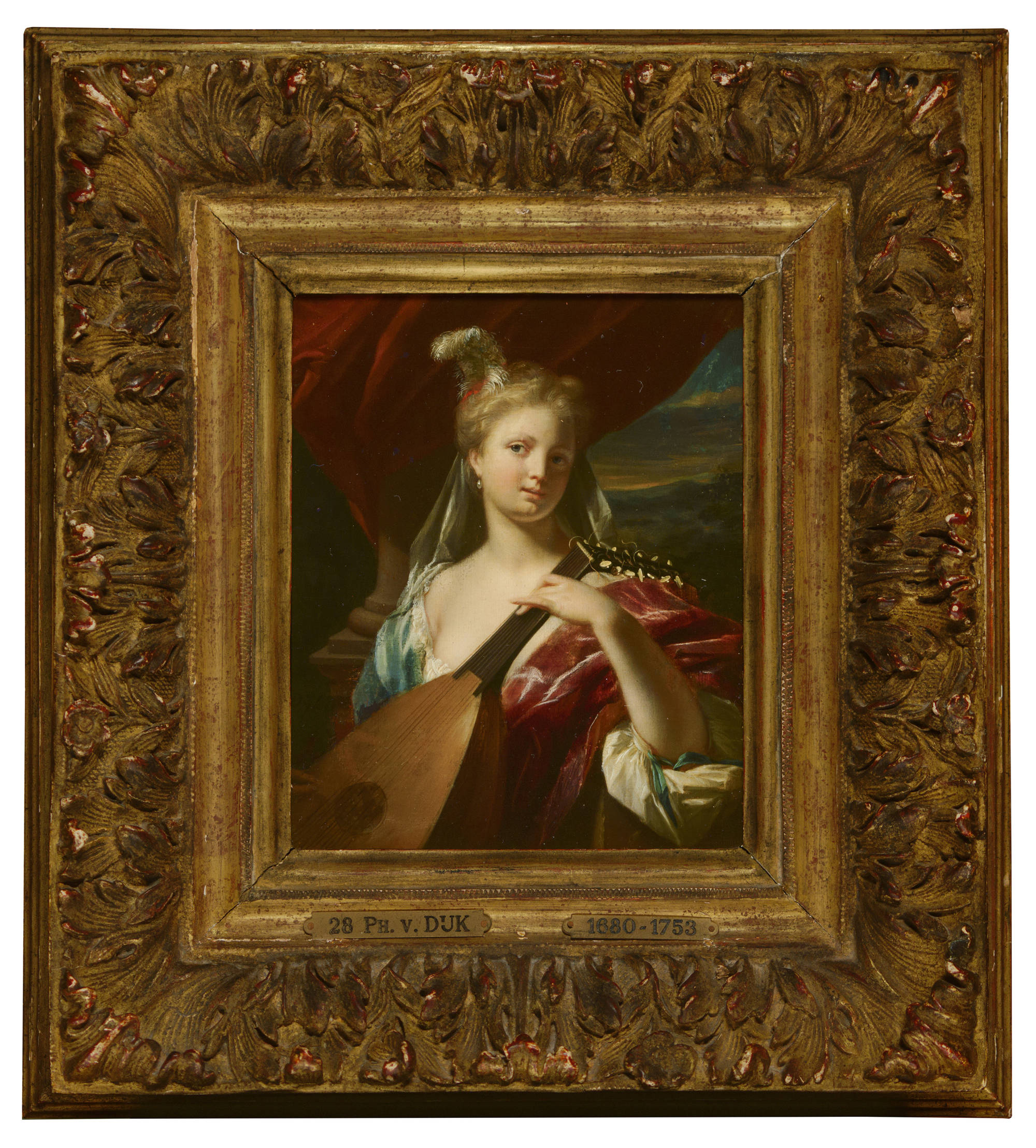 Philip van Dijk Luitspeelster Woman Playing the Lute