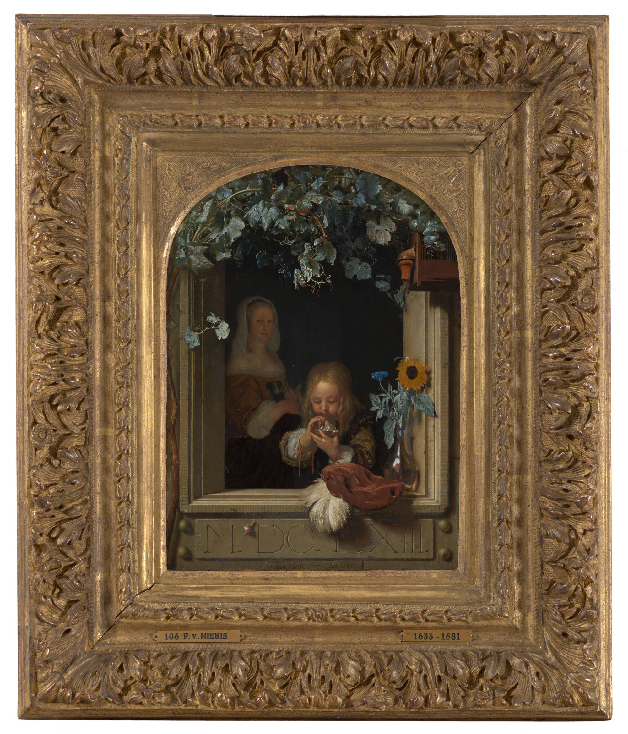 Frans van Mieris de Oude  Bellenblazende jongen A Boy Blowing Bubbles