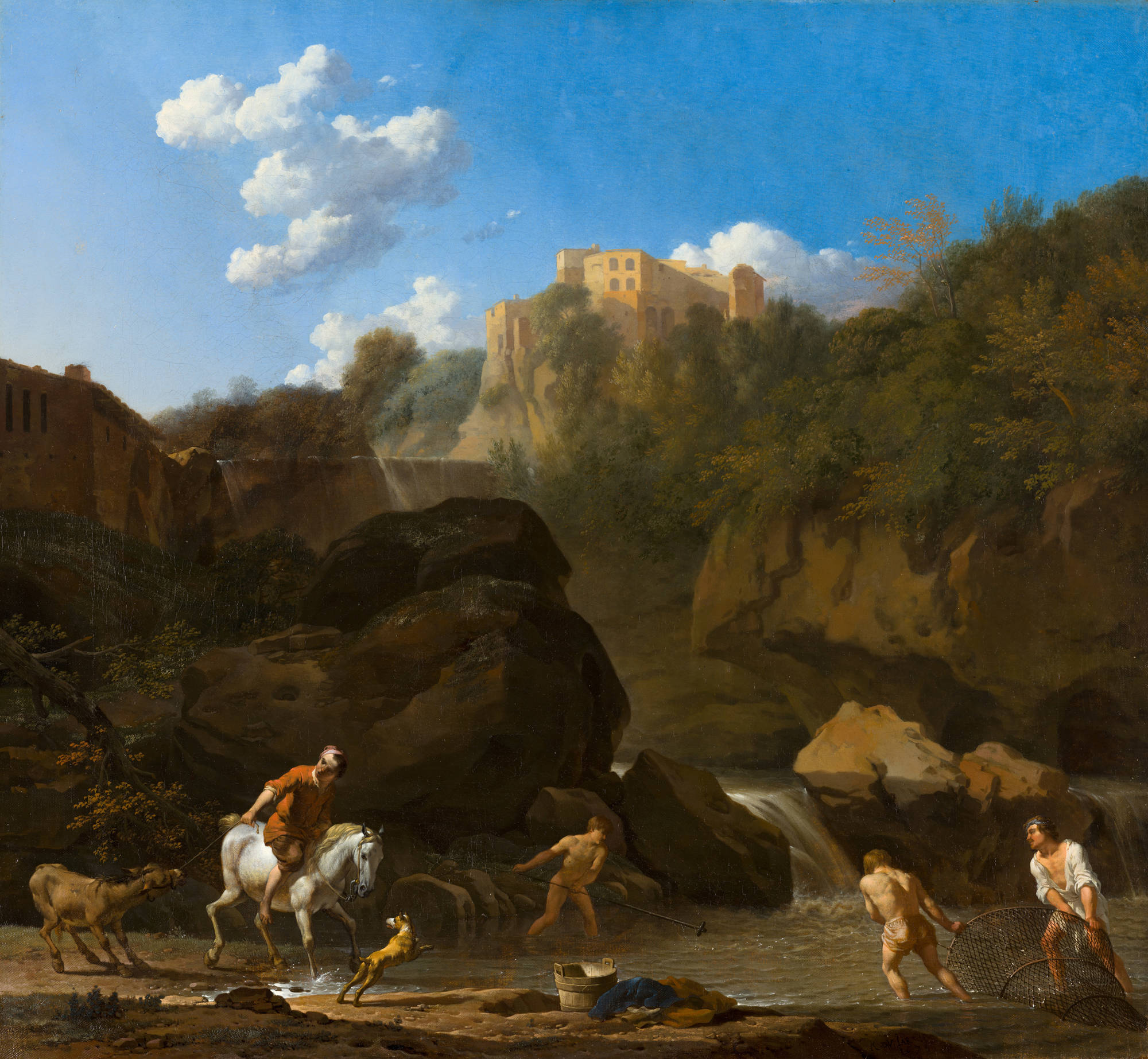 Karel Dujardin  De watervallen bij Tivoli The Waterfalls at Tivoli