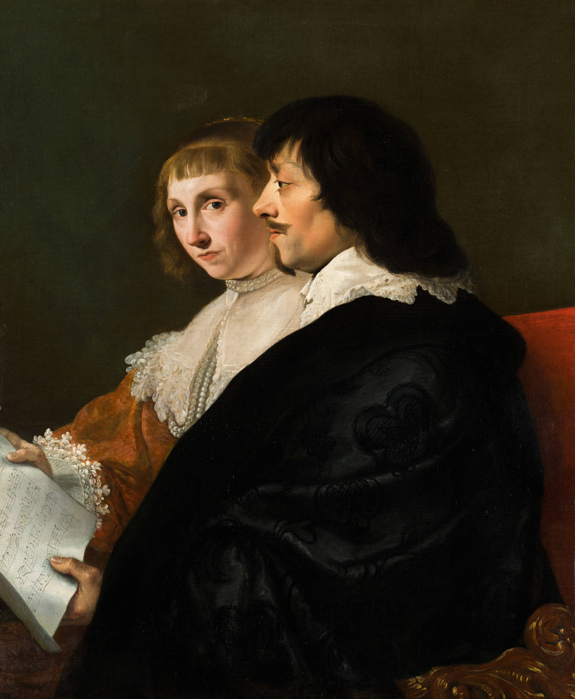 Jacob van Campen Dubbelportret van Constantijn Huygens (1596-1687) en Suzanna van Baerle (1599-1637)