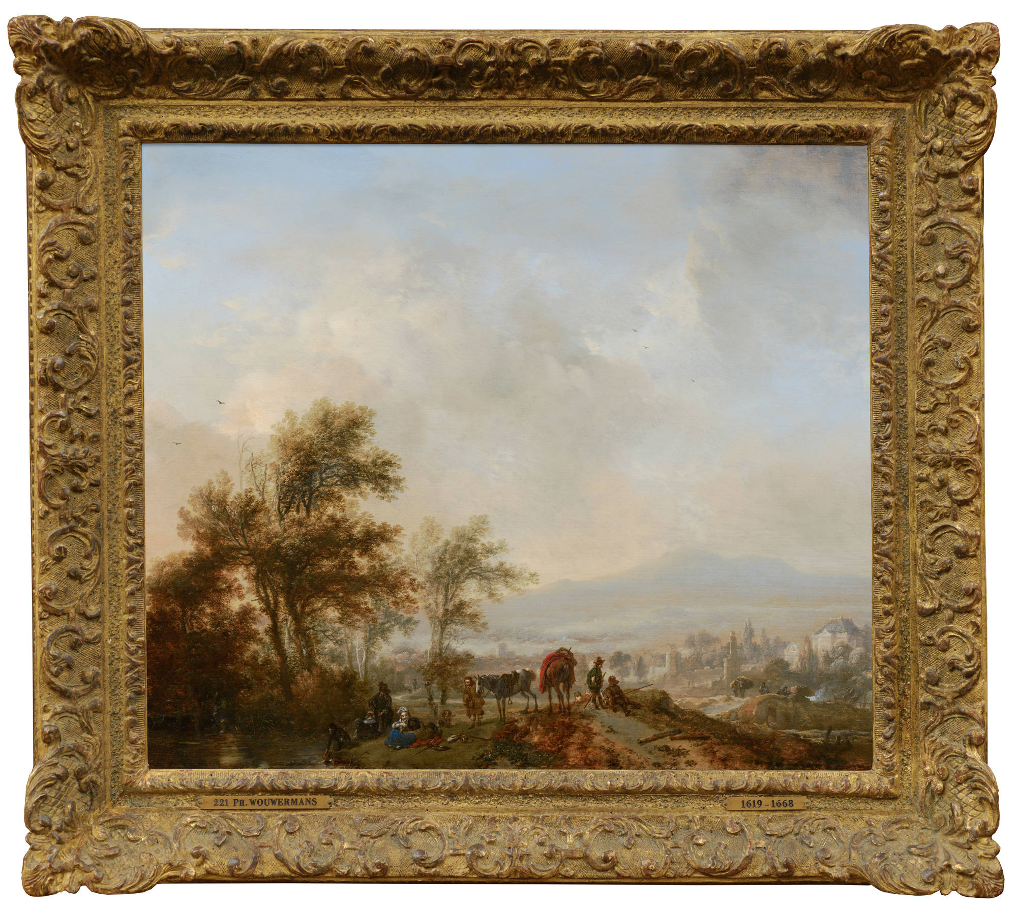 Philips Wouwerman Rust tijdens de jacht Hunting Party at Rest