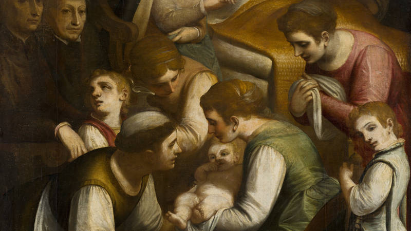 Luca Cambiaso De geboorte van Maria The Birth of Mary