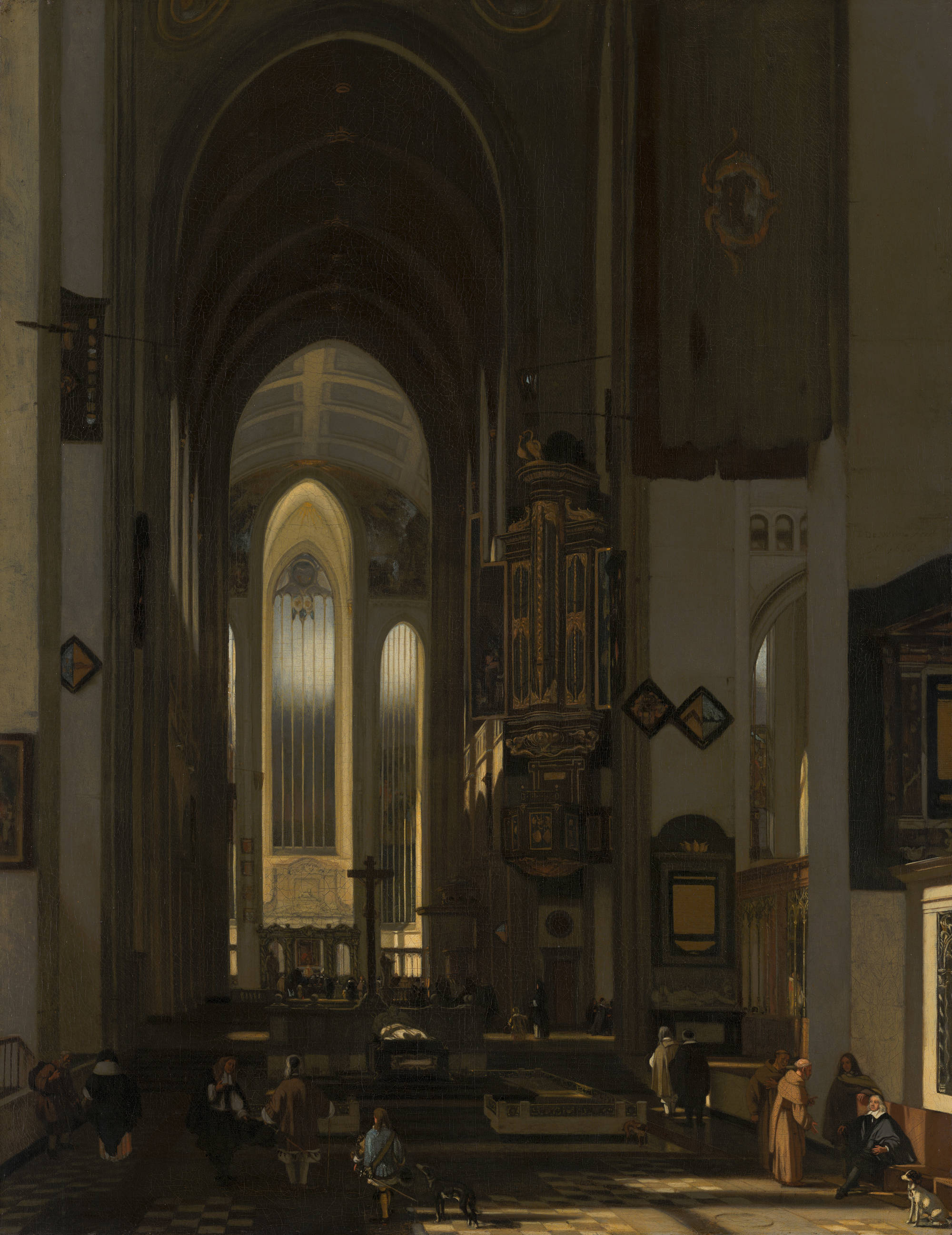Emanuel de Witte Interieur van een gefantaseerde katholieke kerk
