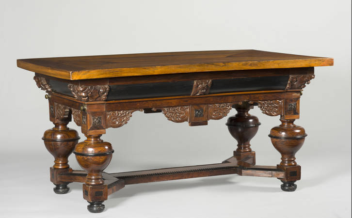 Anoniem Balpoottafel ('Trektafel') Draw-Leaf Table with Bulbous Legs