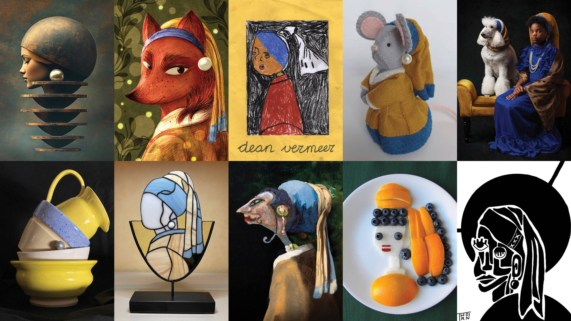 Een selectie van 10 inzendingen van de #mygirlwithapearl open call uit 2025