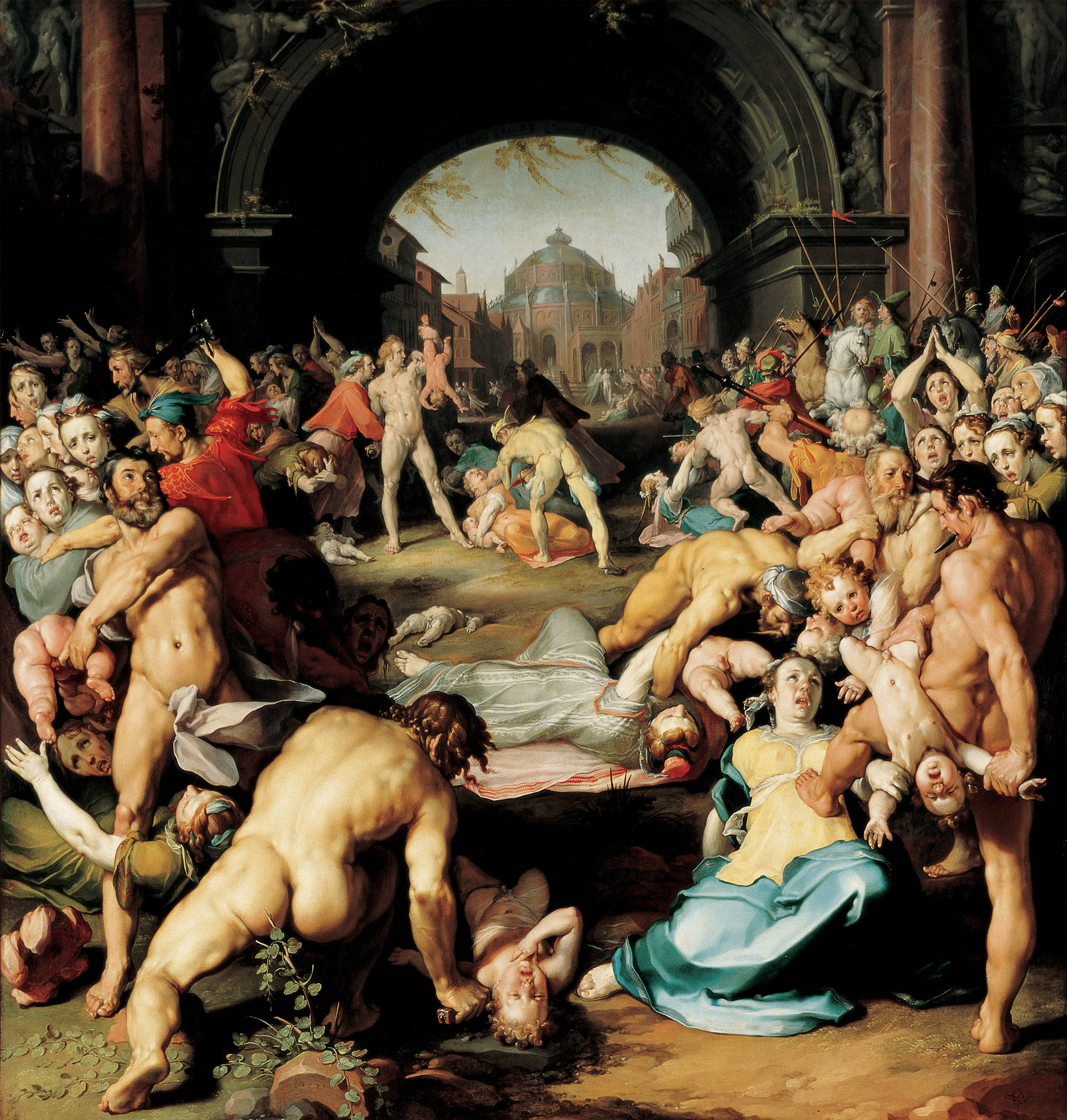 Cornelis Cornelisz van Haarlem  De kindermoord te Bethlehem The Massacre of the Innocents
