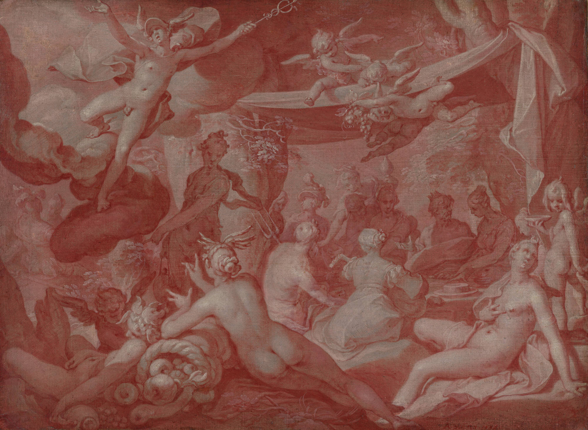 Abraham Bloemaert  Godenmaaltijd, mogelijk de maaltijd bij de bruiloft van Peleus en Thetis