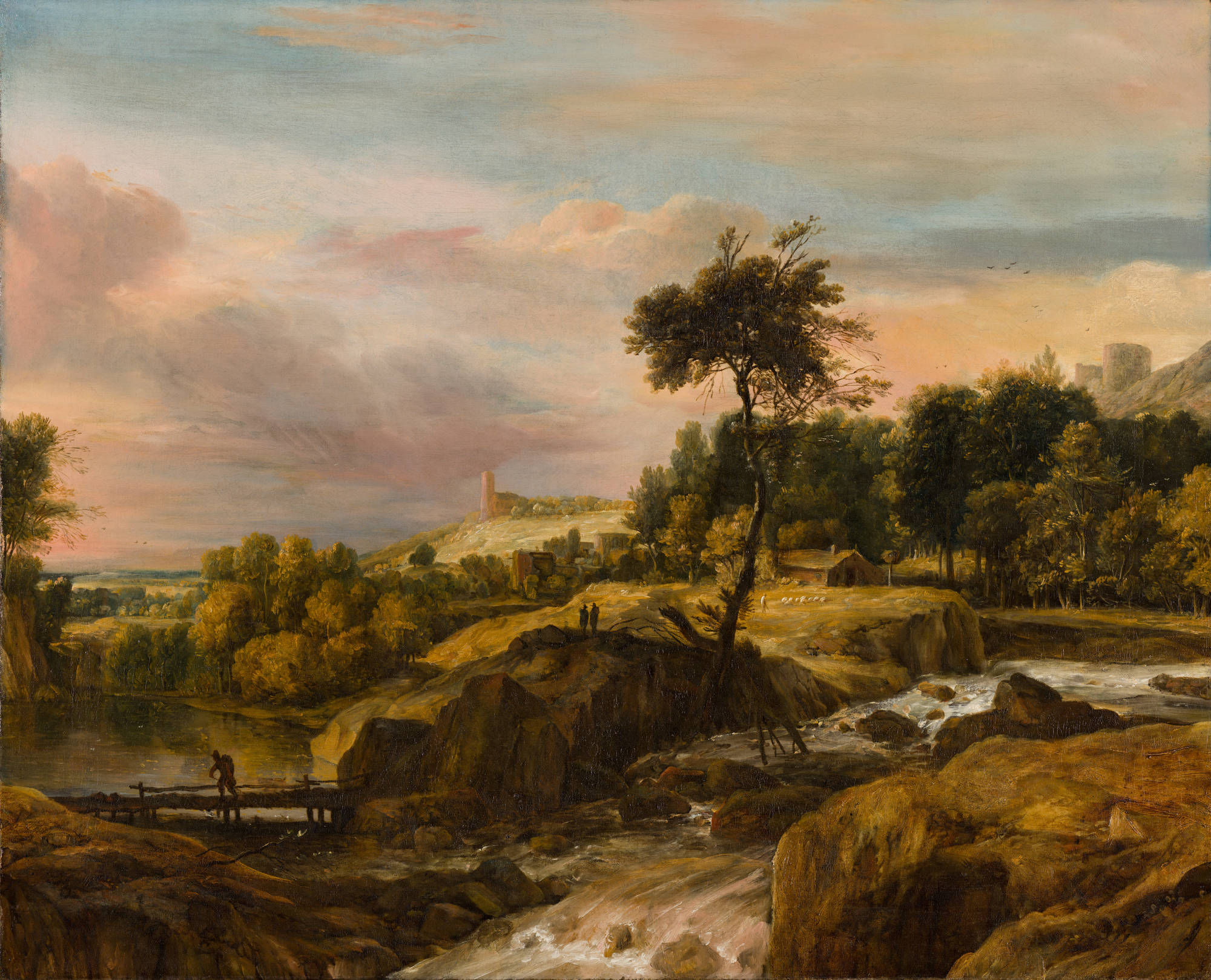 Roelant Roghman Berglandschap met waterval Mountainous Landscape with Waterfall