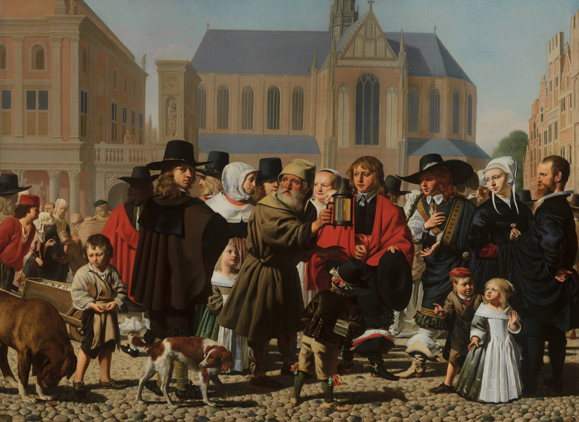 Caesar van Everdingen Diogenes zoekt een mens (Portrait historié van de familie Steyn)