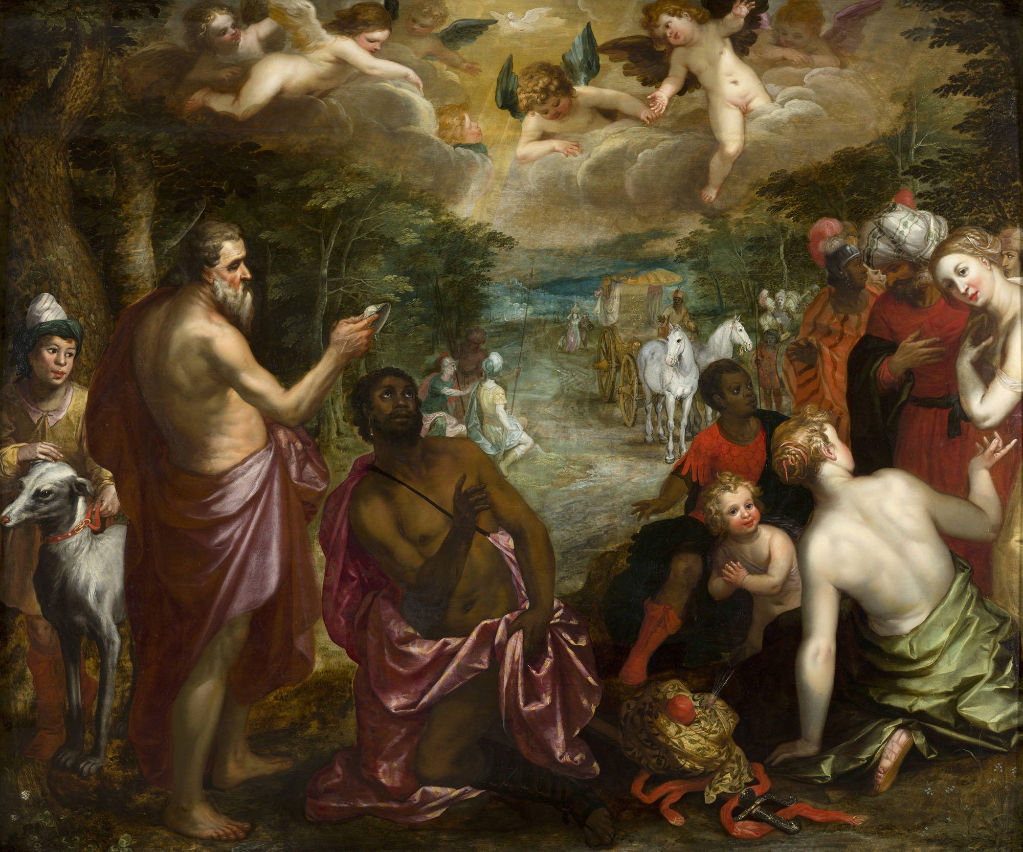 Hendrik van Balen (toegeschreven aan) & Jan Brueghel de Jonge De doop van de kamerling van koningin Candace van Ethiopië
