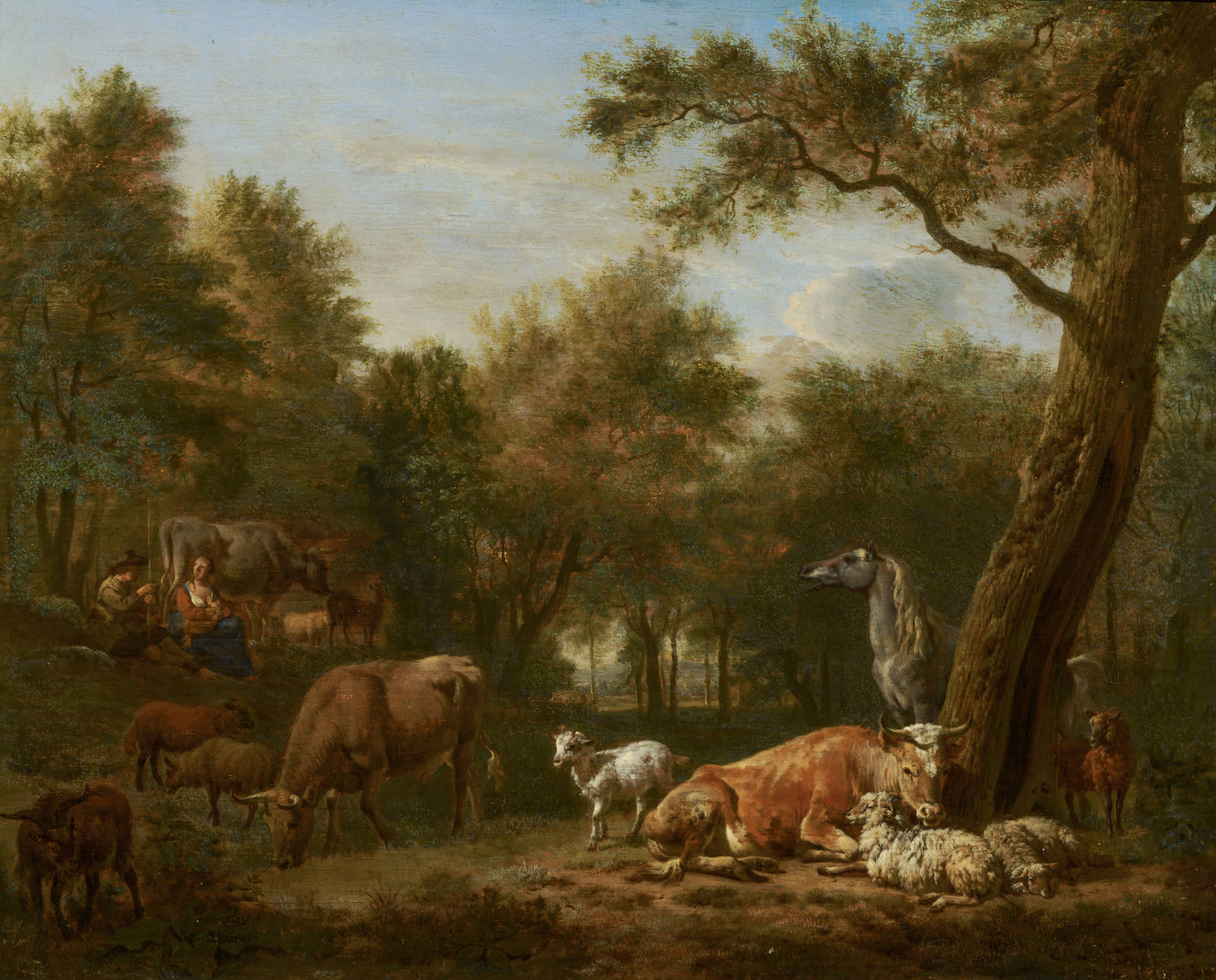 Adriaen van de Velde  Boslandschap met vee Wooded Landscape with Cattle