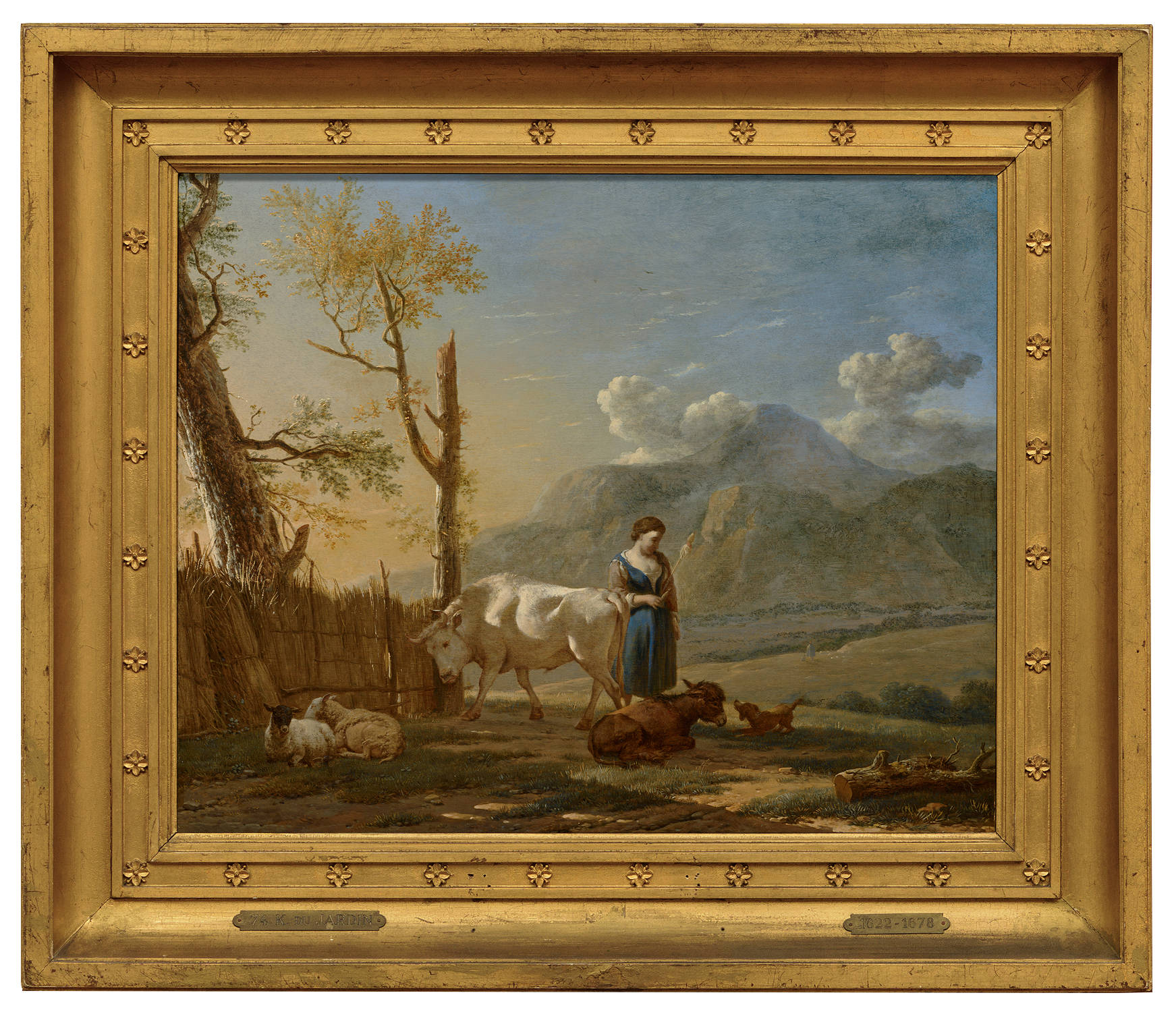 Karel Dujardin Landschap met herderin Landscape with a Shepherdess