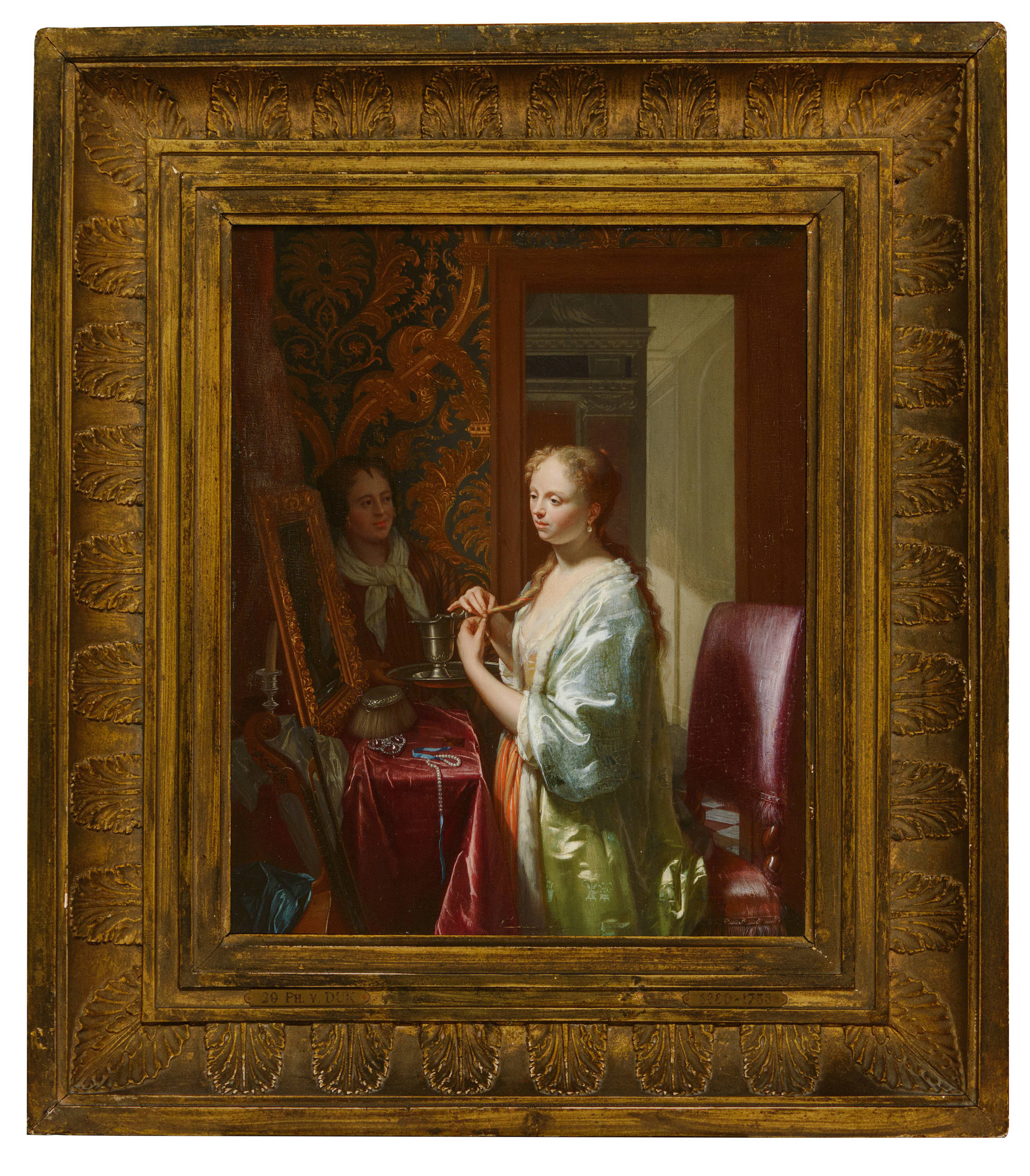 Philip van Dijk Dame bij haar toilet Lady at her Toilet