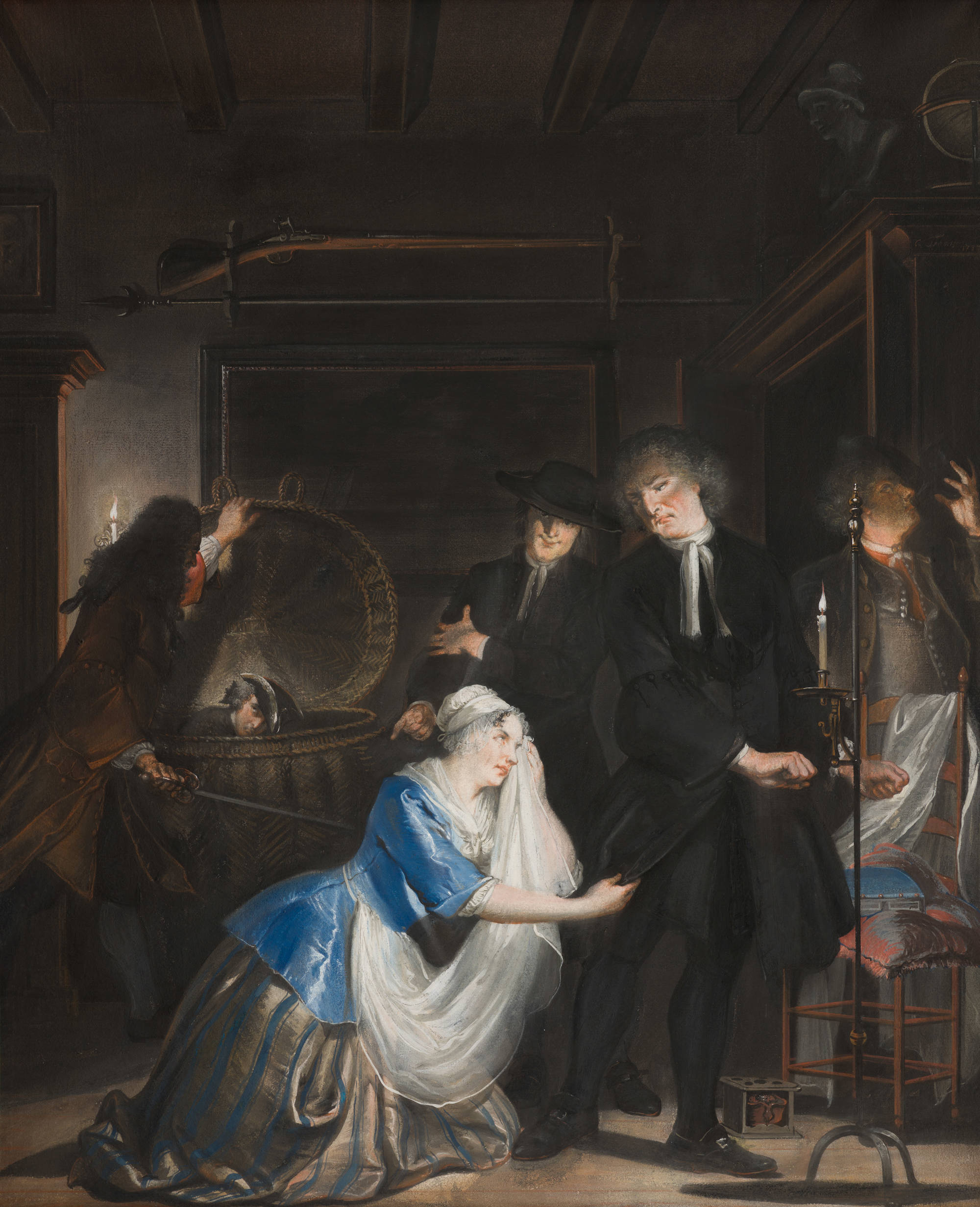 Cornelis Troost De ontdekte schijndeugd: De ontdekking van Volkert in de mand