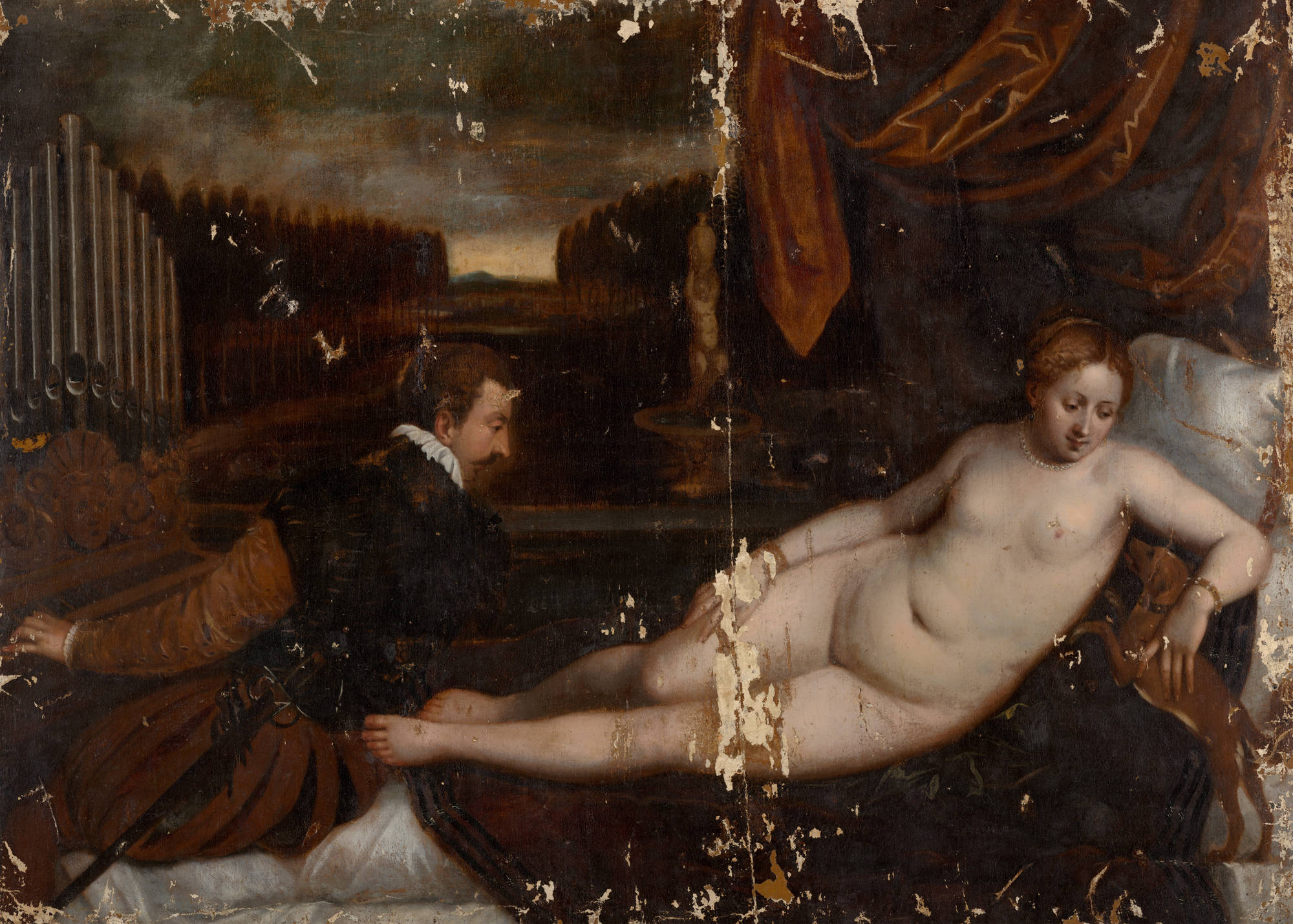 Titiaan (naar) Venus met orgelspeler en hondVenus with an Organist and a Dog