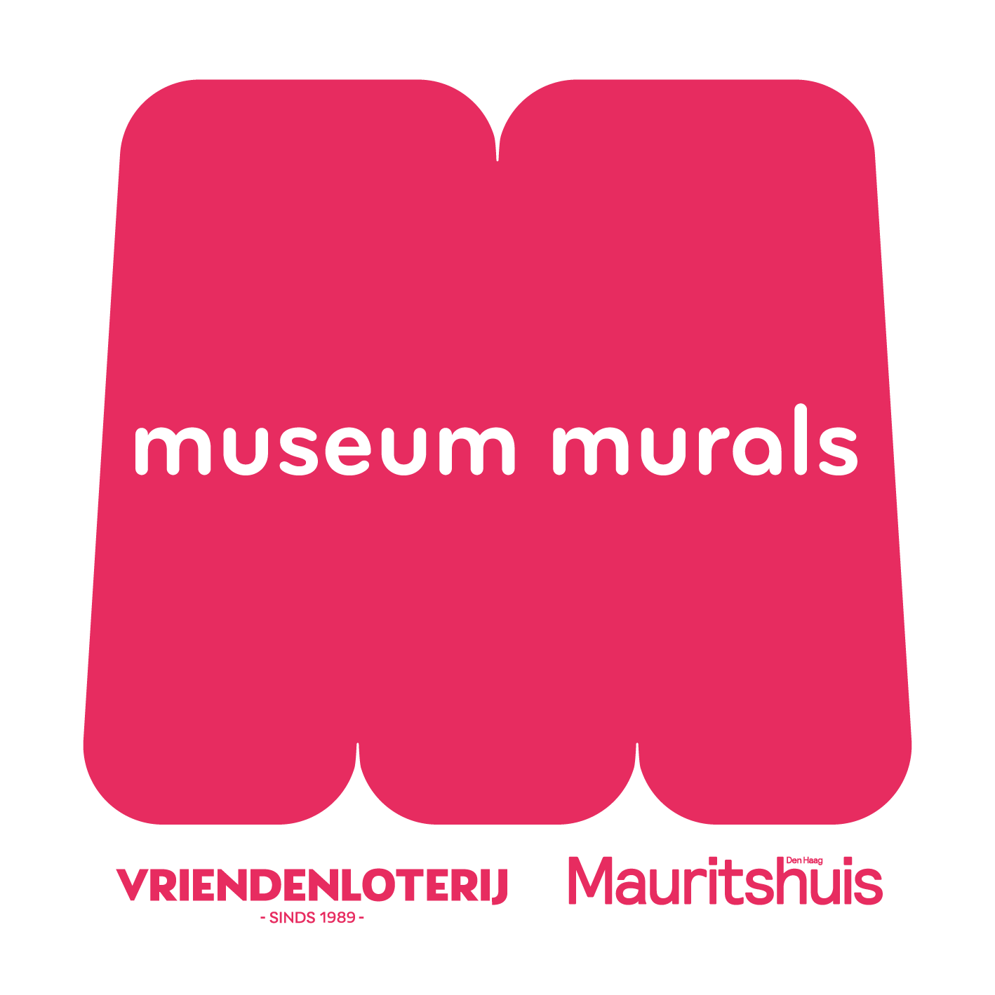 Het logo van Museum Murals, met daaronder klein: Vriendenloterij en Mauritshuis.
