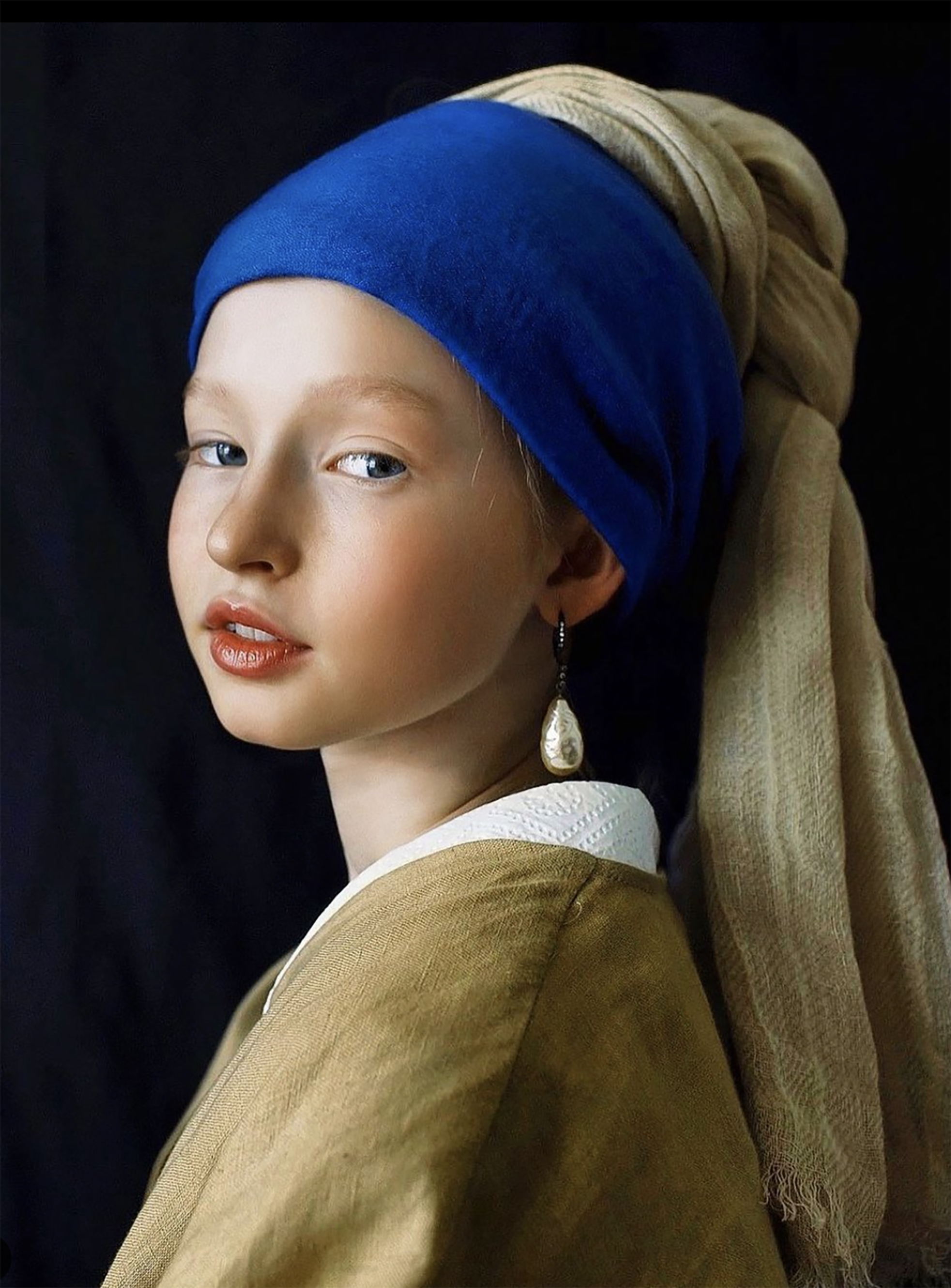 Free Photo Prompt | Girl with the Pearl Earring in Monet's Style