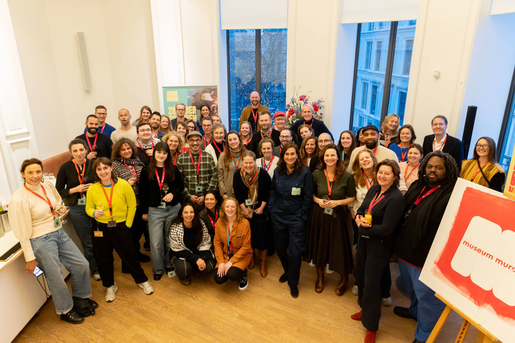 Museummedewerkers van de 20 musea die mee hebben gedaan aan Museum Murals. Foto: Wouter Vellekoop