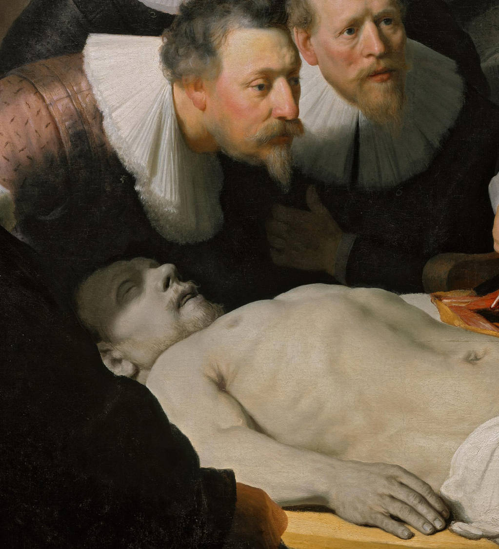 Rembrandt De Anatomische Les Van Dr. Nicolaes Tulp Detail Second Canvas
