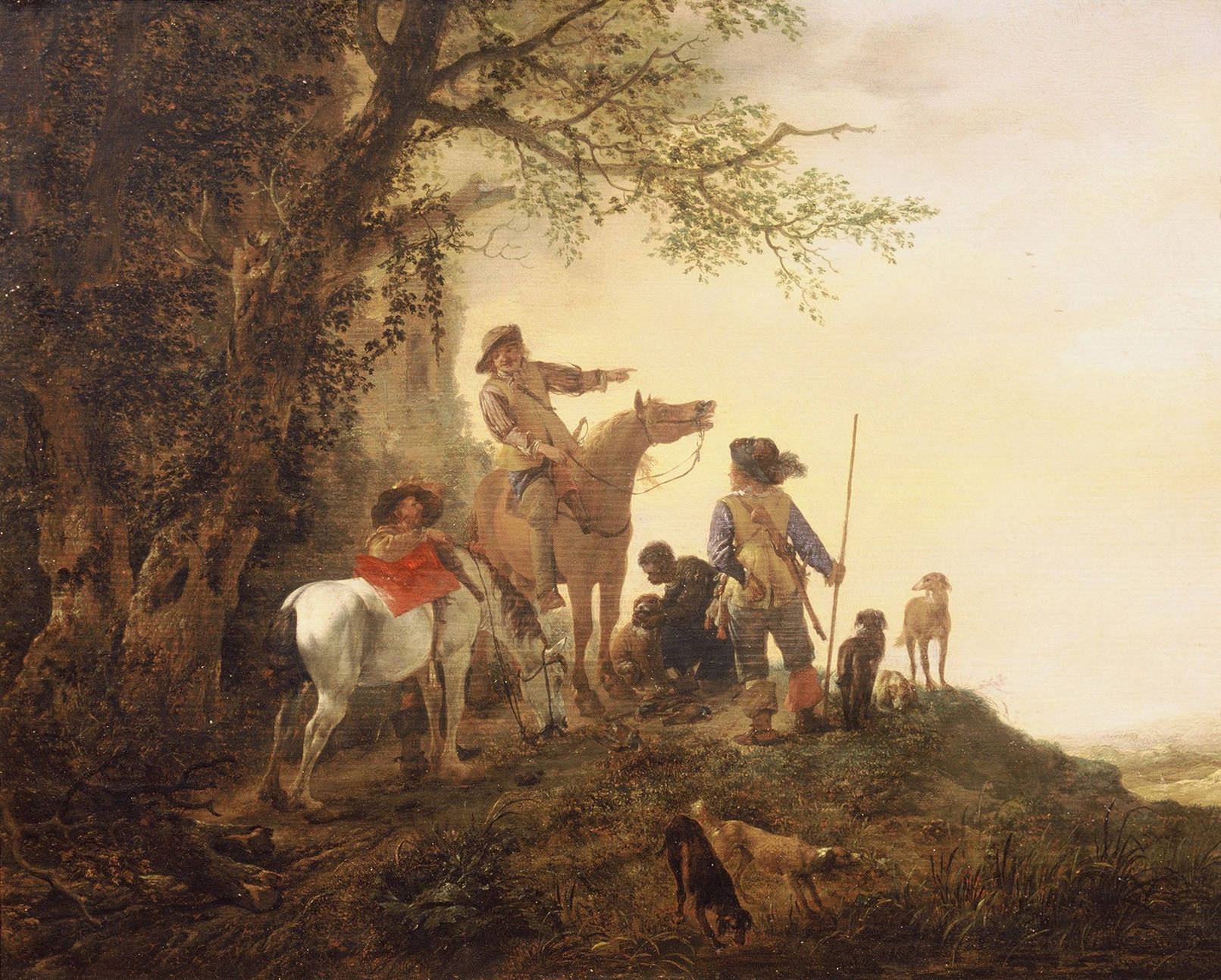 Philips Wouwerman Rustende jagers Hunters at Rest