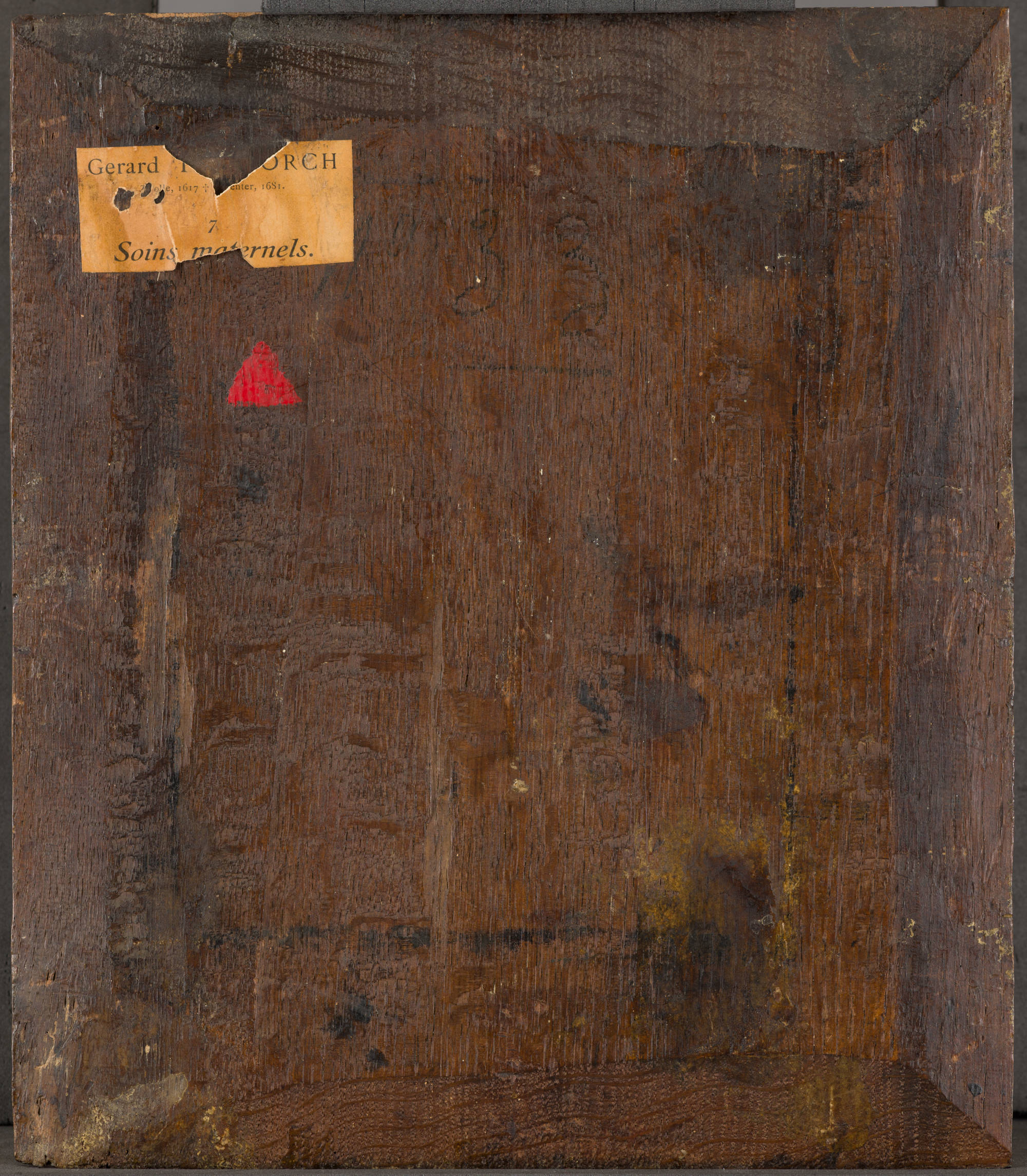 Gerard ter Borch  Een moeder die het haar van haar kind kamt, bekend als 'De luizenjacht' Mother Combing Her Child's Hair, known as 'Hunting for Lice'