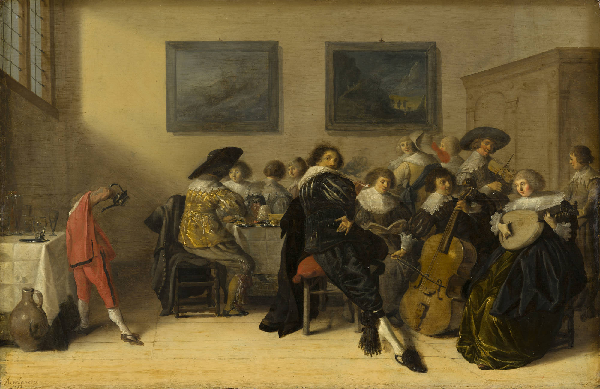 Anthonie Palamedesz Musicerend en dinerend gezelschap