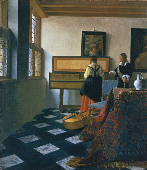 Johannes Vermeer (1632-1675), Dame aan het virginaal met een heer (‘De muziekles’), c.1660-1662, Royal Collection Trust / © Hare Majesteit Koningin Elizabeth II 2016