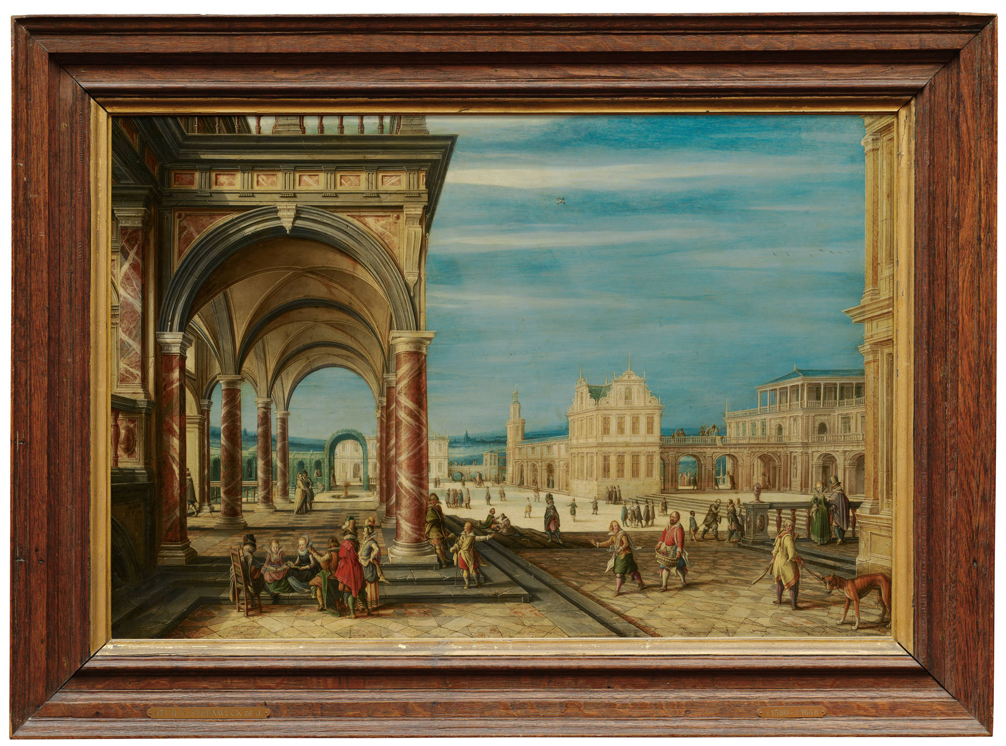 Hendrick van Steenwijck de Jonge Een plein met gefantaseerde gebouwen A Square with Imaginary Buildings