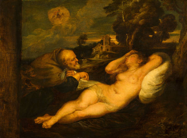 Peter Paul Rubens (naar) Angelica bespied door de heremiet