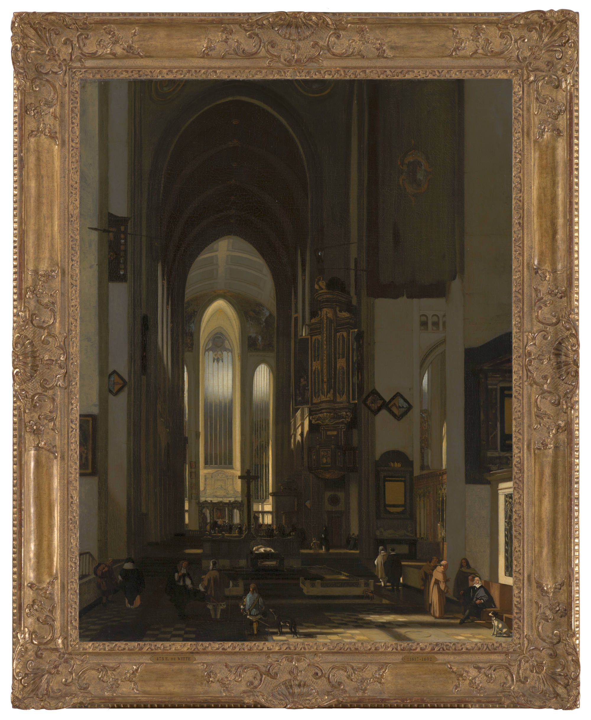 Emanuel de Witte Interieur van een gefantaseerde katholieke kerk