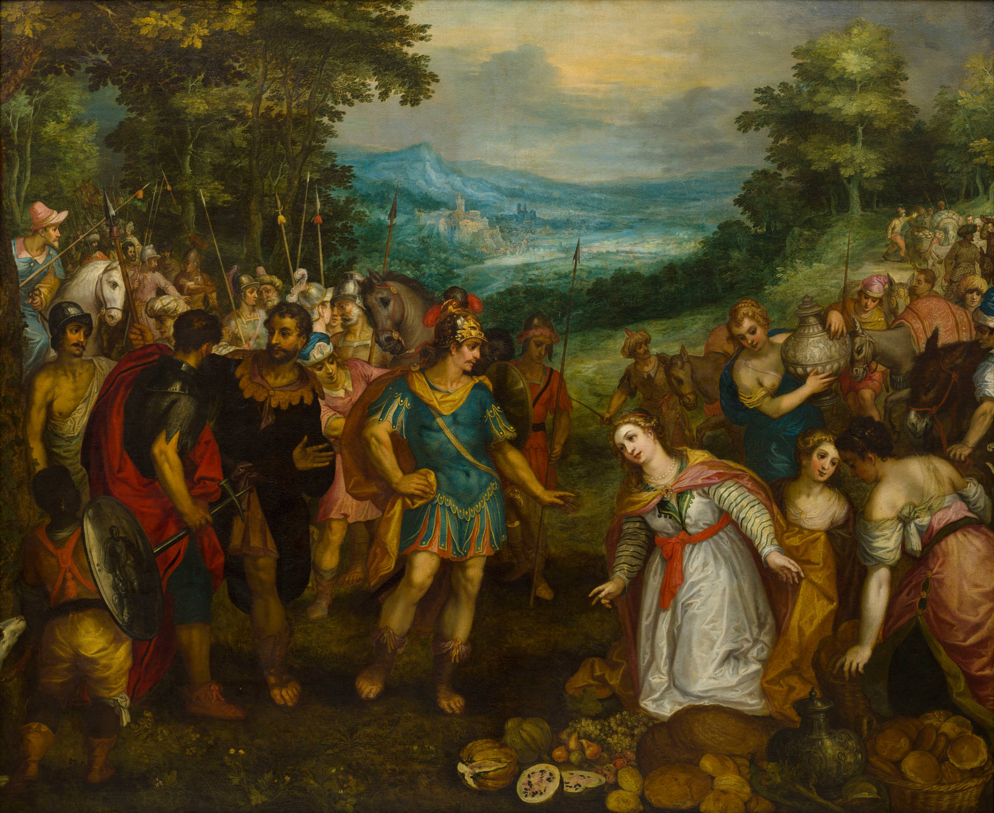 Hans Rottenhammer (toegeschreven aan) De ontmoeting van David en Abigail