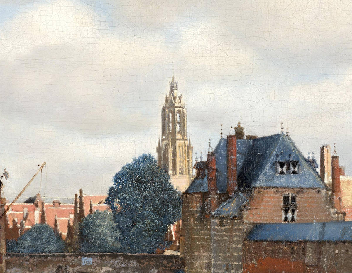 Vermeer Gezicht Op Delft Detail Second Canvas