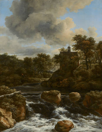 Jacob van Ruisdael Kapel bij een waterval Chapel by a Waterfall