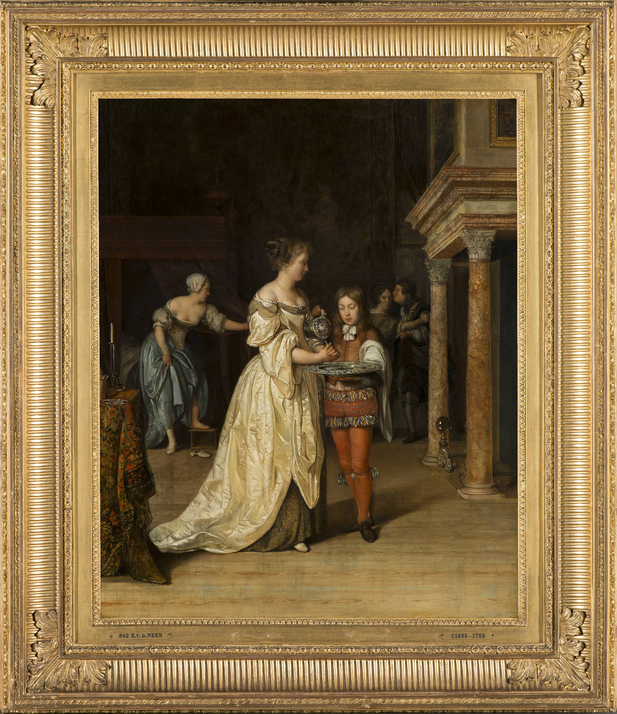Eglon van der Neer Interieur met handenwassende vrouw