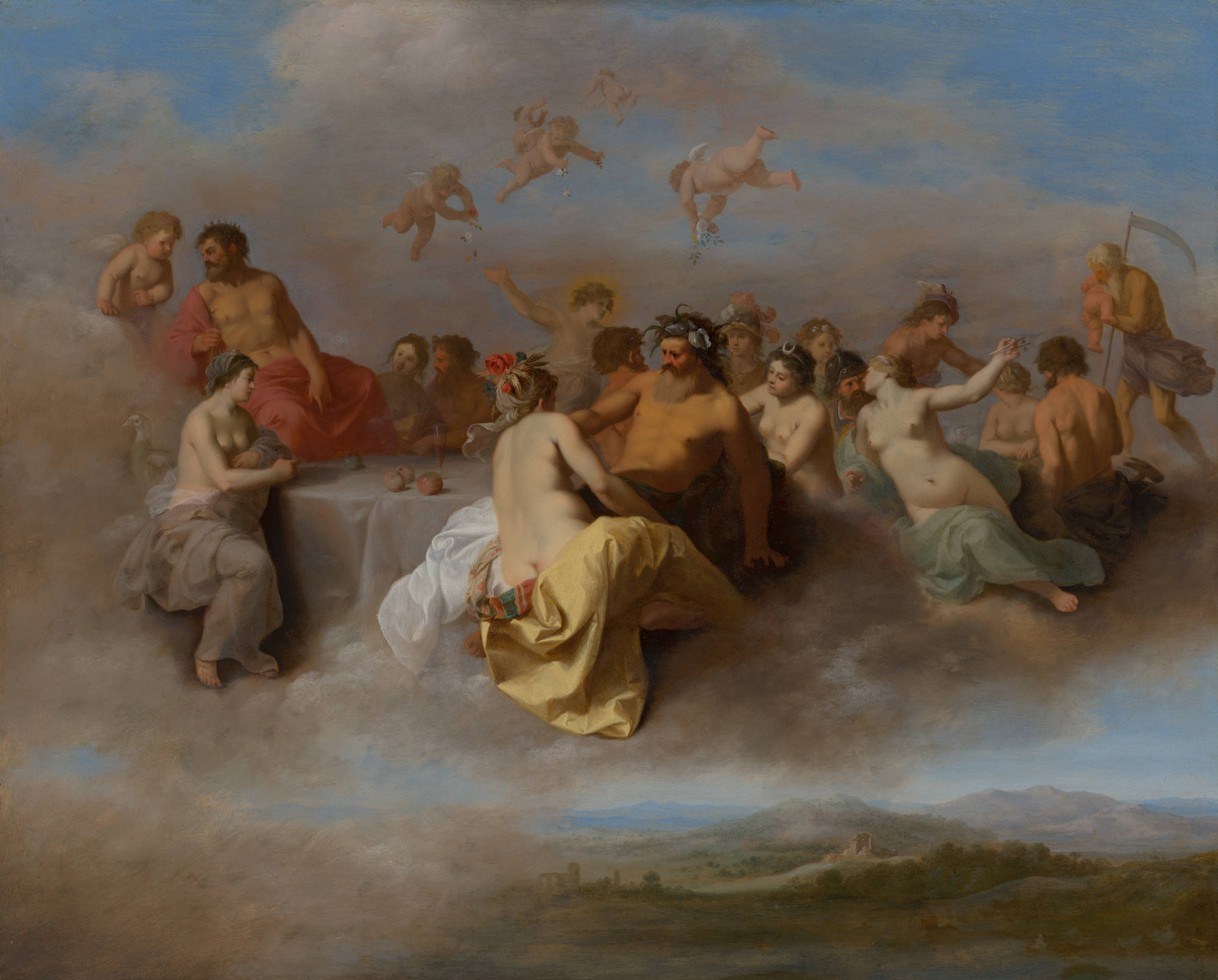 Cornelis van Poelenburch Godenbijeenkomst op de wolken Council of the Gods