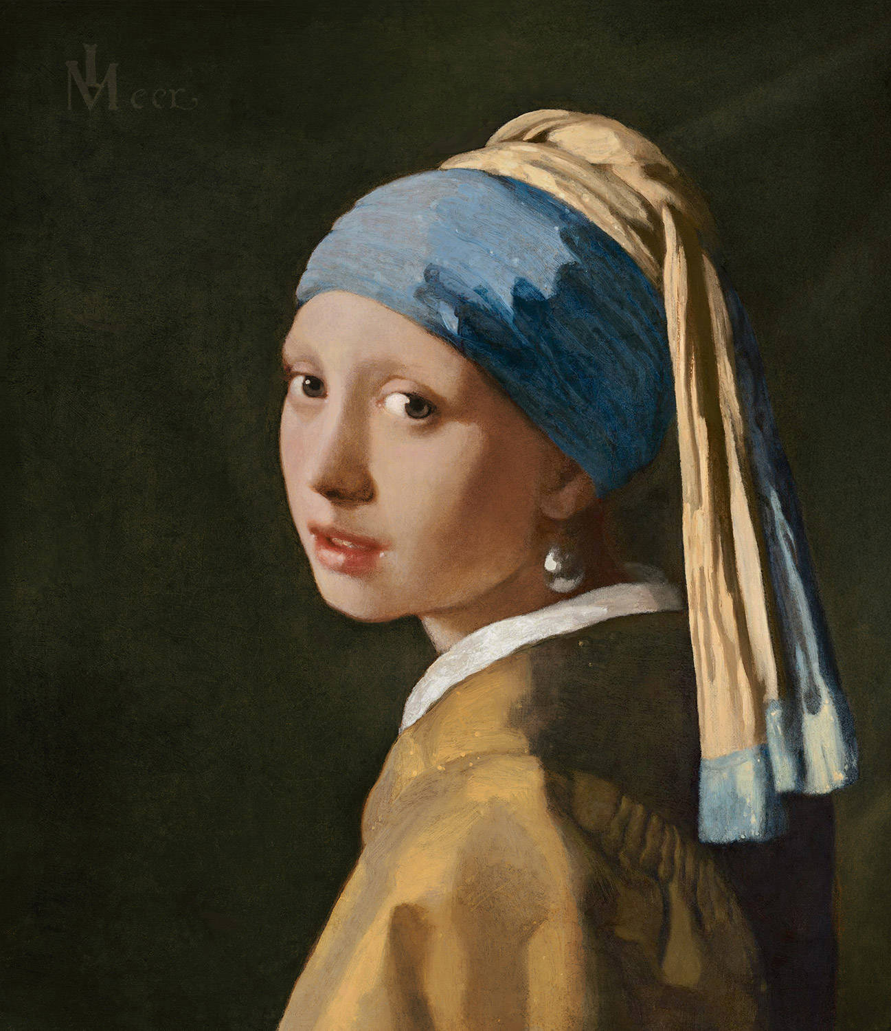 Schilderij Het meisje met de parel van Johannes Vermeer.