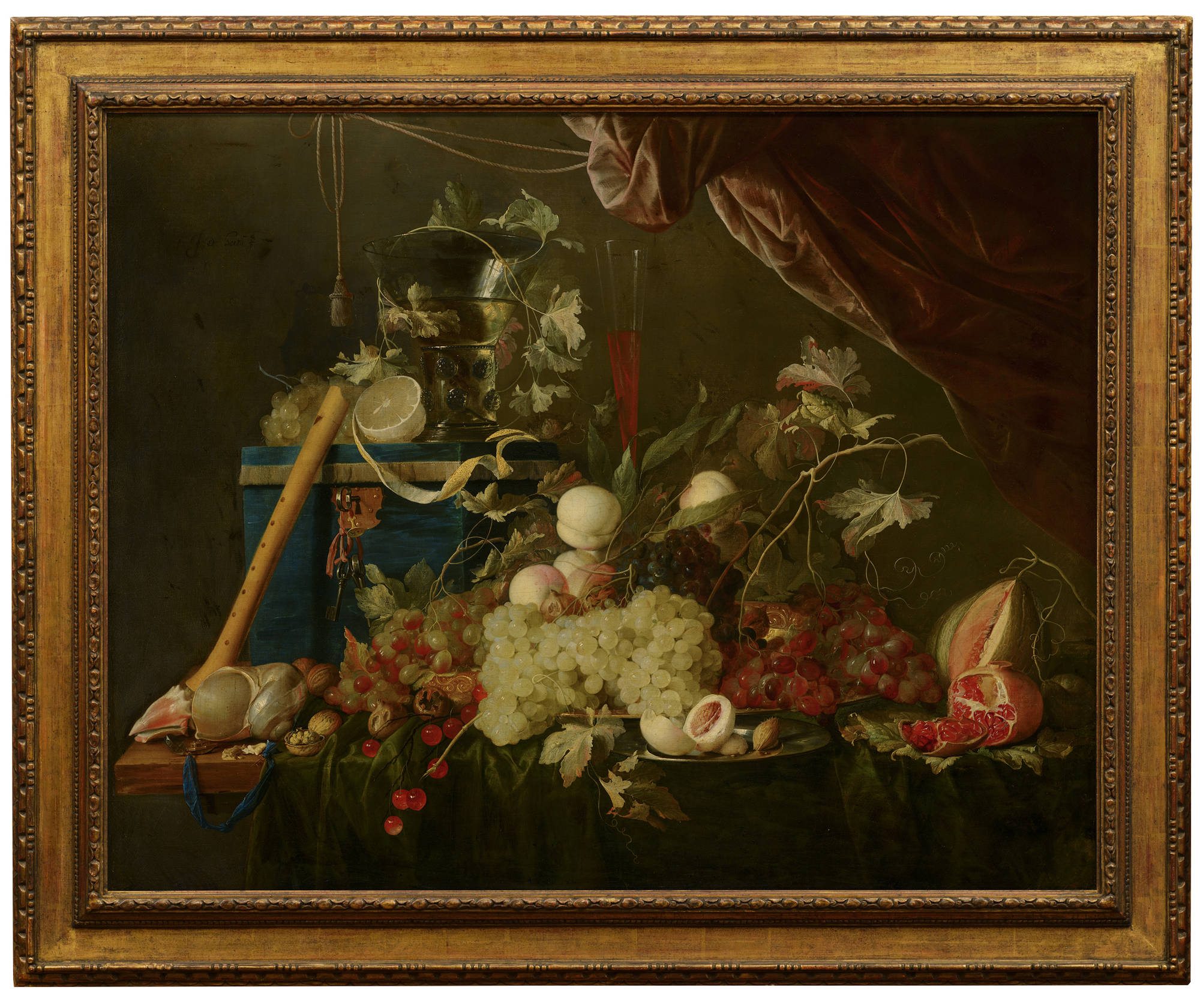 Jan Davidsz de Heem Pronkstilleven met fruit en een juwelenkist Sumptuous Fruit Still Life with Jewellery Box