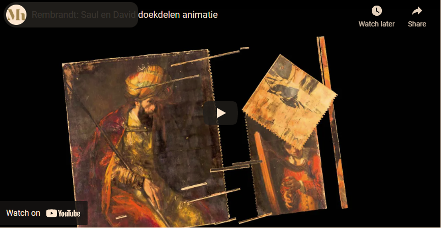 Een still van een video waarin je ziet dat het doel van Saul en David uit meerdere stukken bestaat.